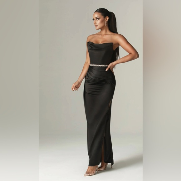 NEW Black strapless/off shoulder formal  prom/ball/evening gown - so beautiful!! - Picture 2 of 2